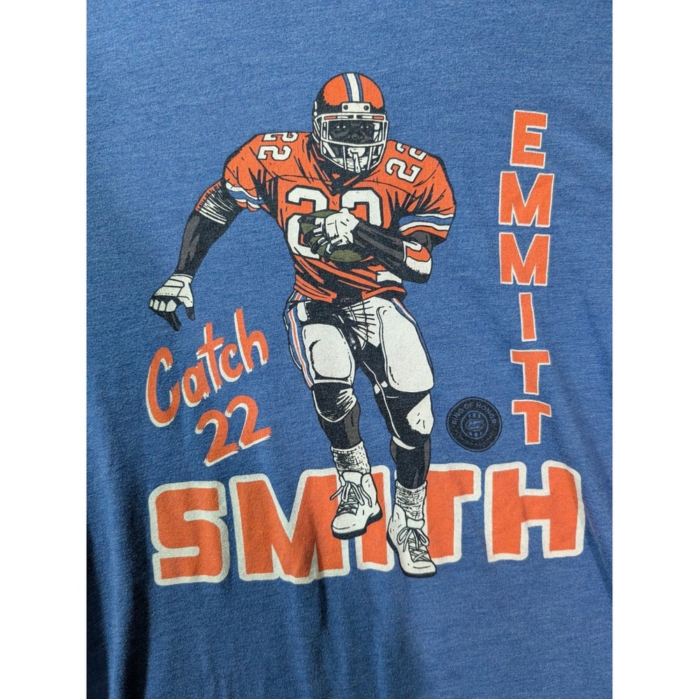 Homage Emmitt Smith Catch 22 Graphic T-Shirt Blue Small NFL Retro Tee - Picture 6 of 9